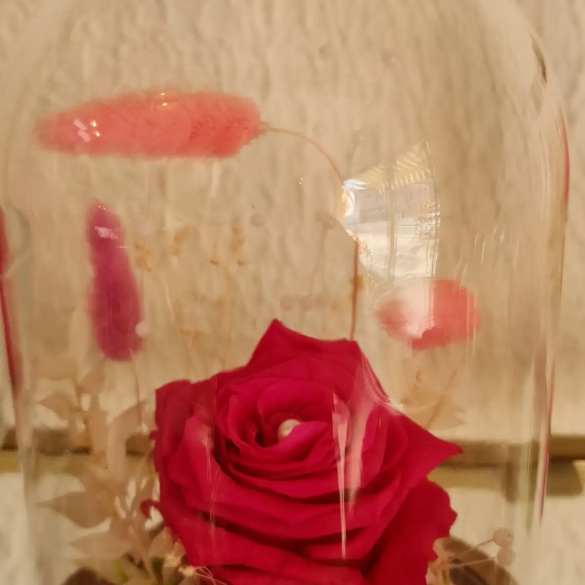 Cloche de rose éternelle rose