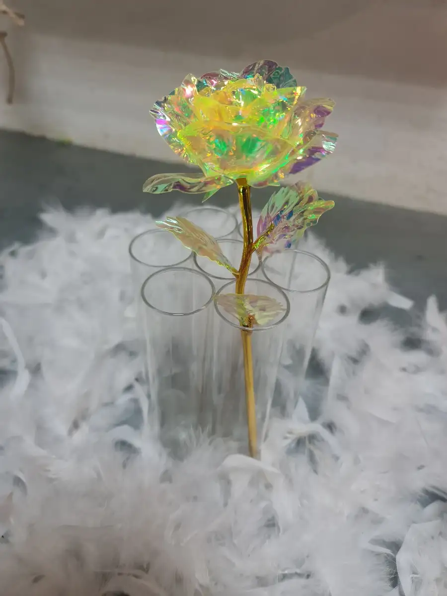 Rose holographique jaune