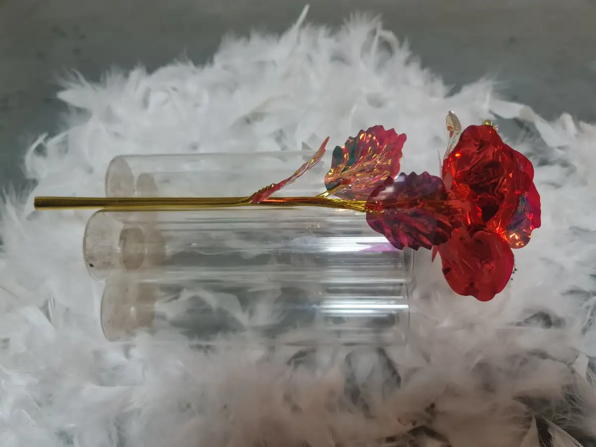 Rose holographique rouge