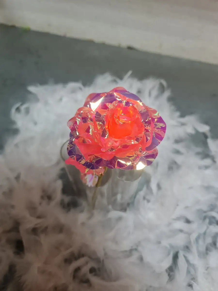 Rose holographique rose mat