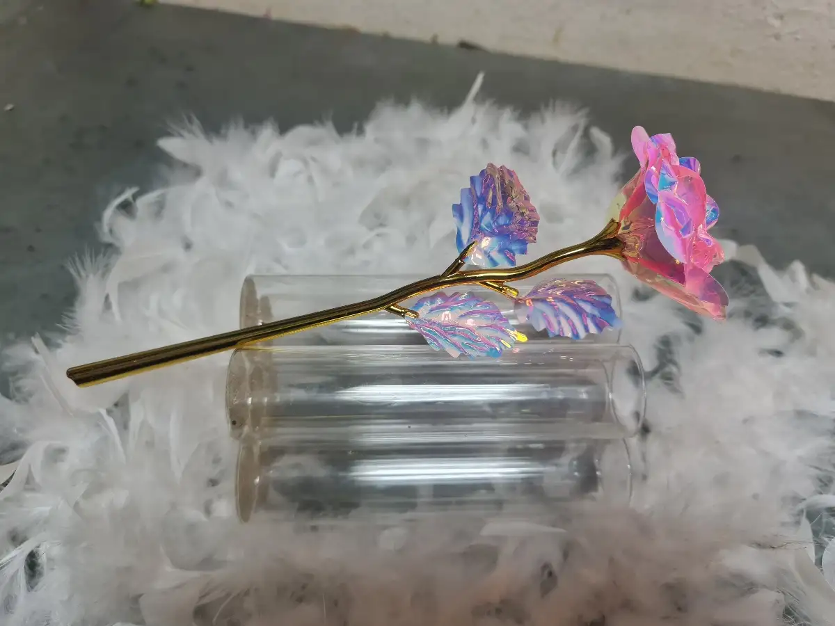 Rose holographique rose clair