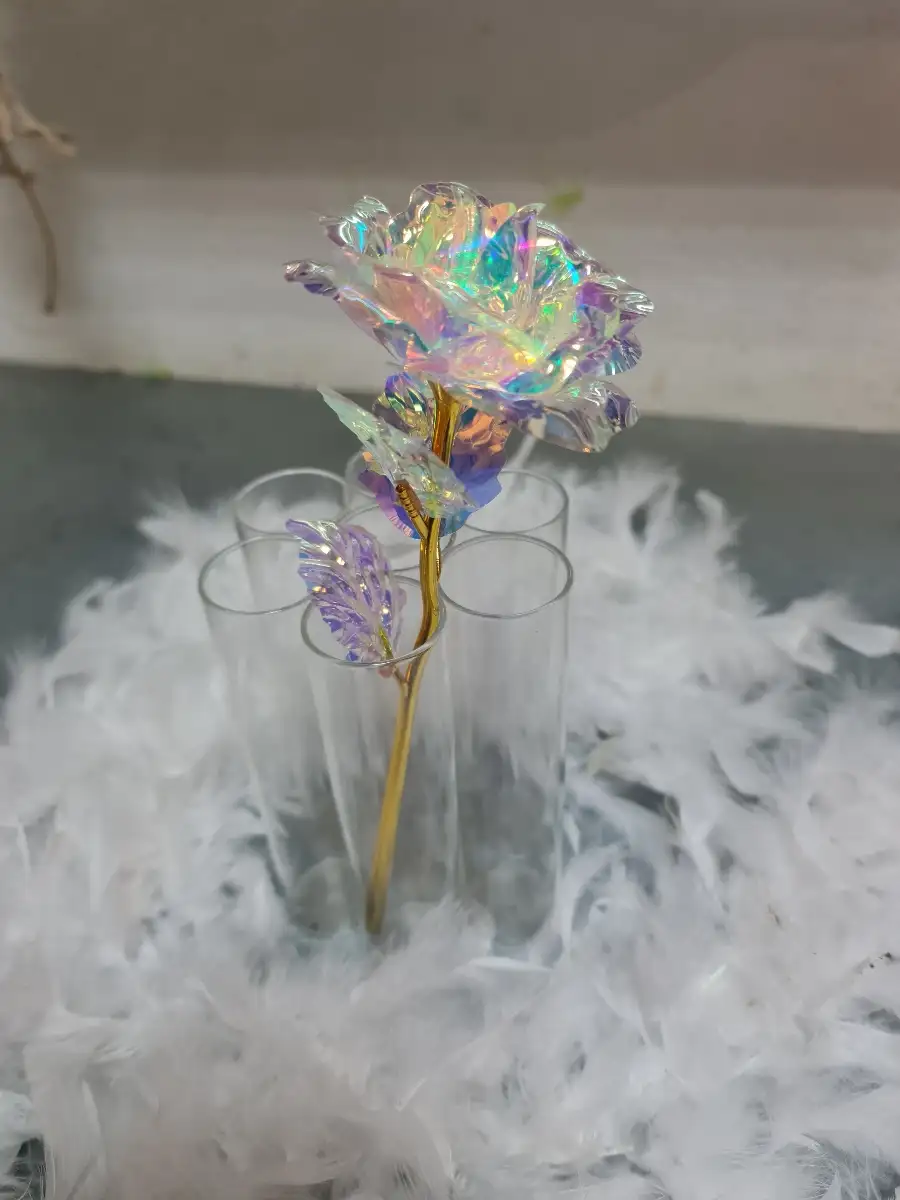 Rose holographique blanche