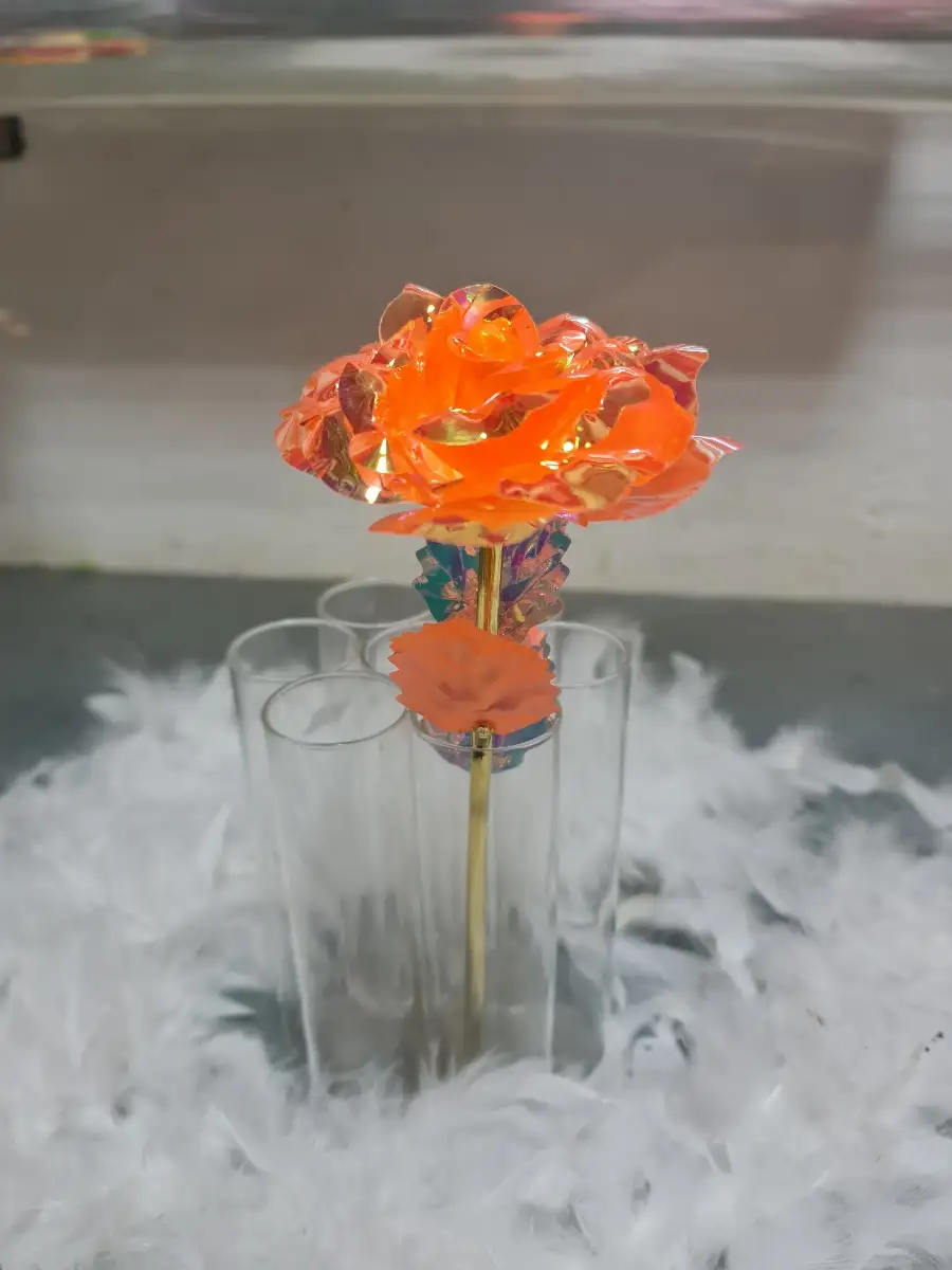 Rose holographique orange