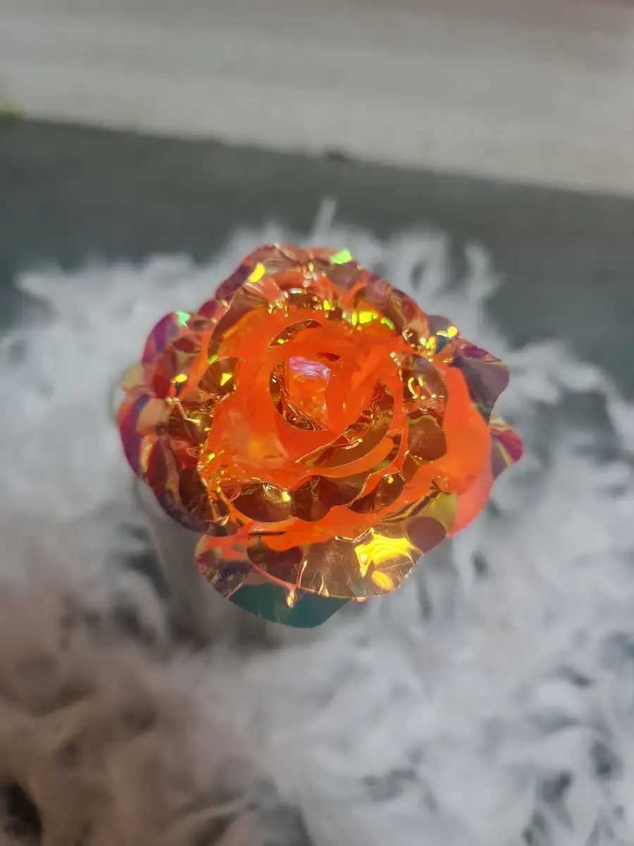 Rose holographique orange