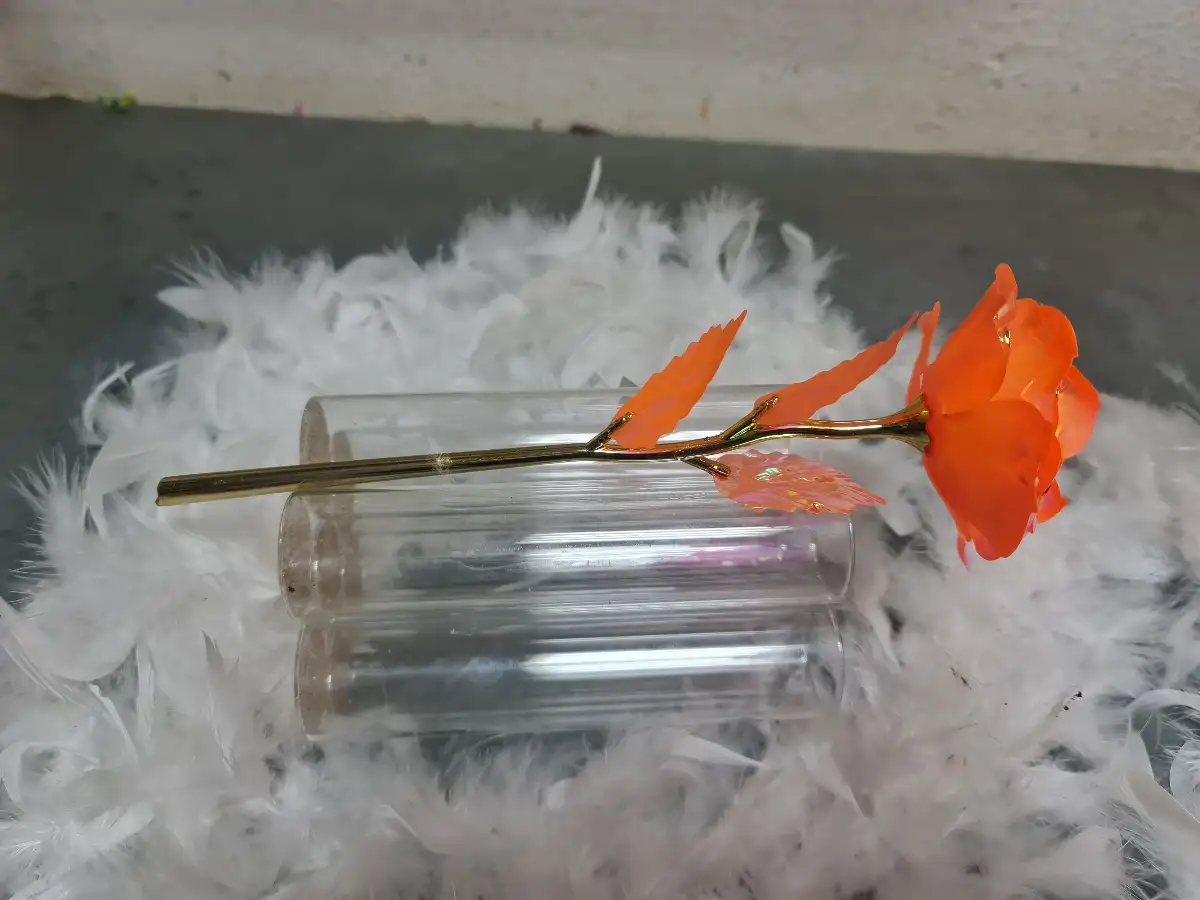 Rose holographique orange