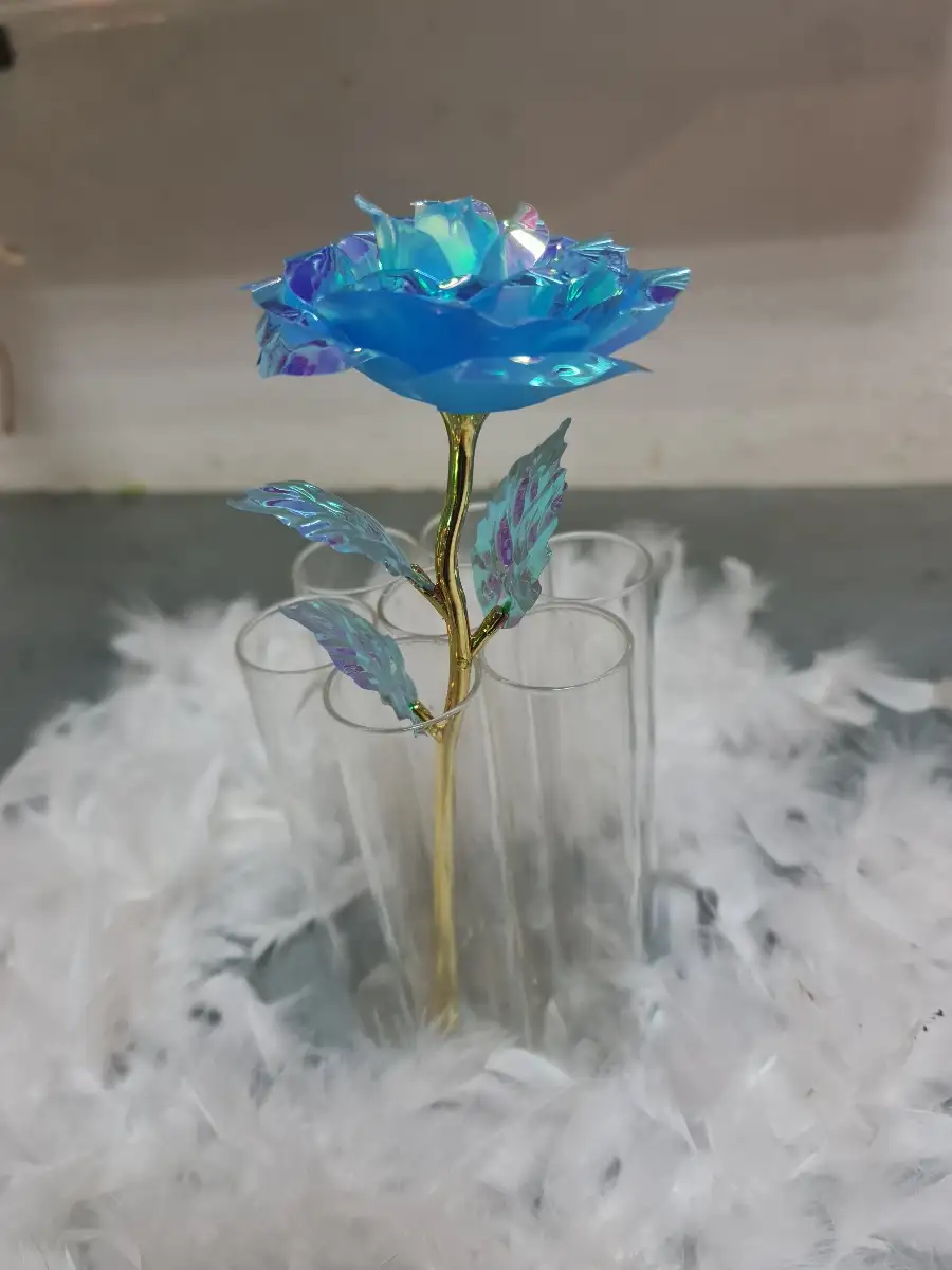 Rose holographique bleu